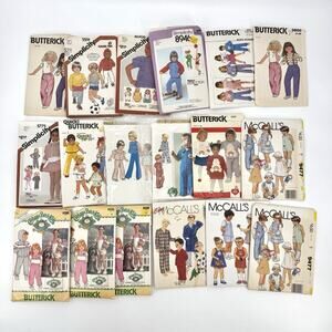 Lot of 18 Vintage Toddler Clothes Sewing Patterns Size 2-5 Cut & Uncut 1980s